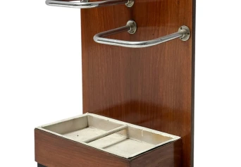 Walnut Art Deco Modernist Umbrella Stand, 1930s